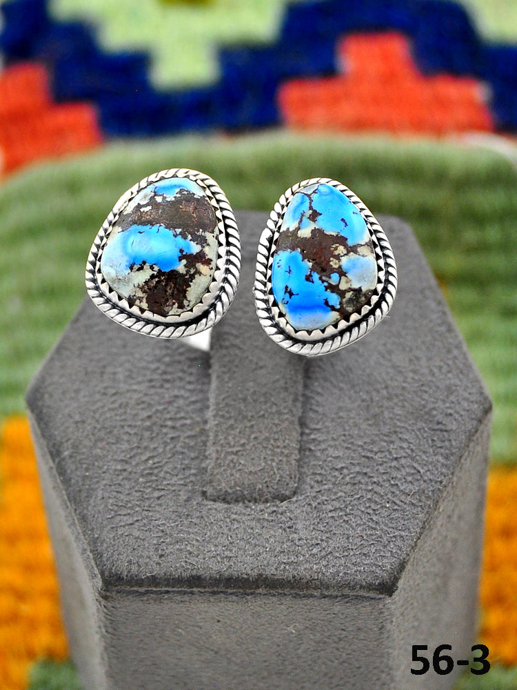 Southwest Handmade Golden Hills Turquoise & Sterling Silver Adjustable Ring