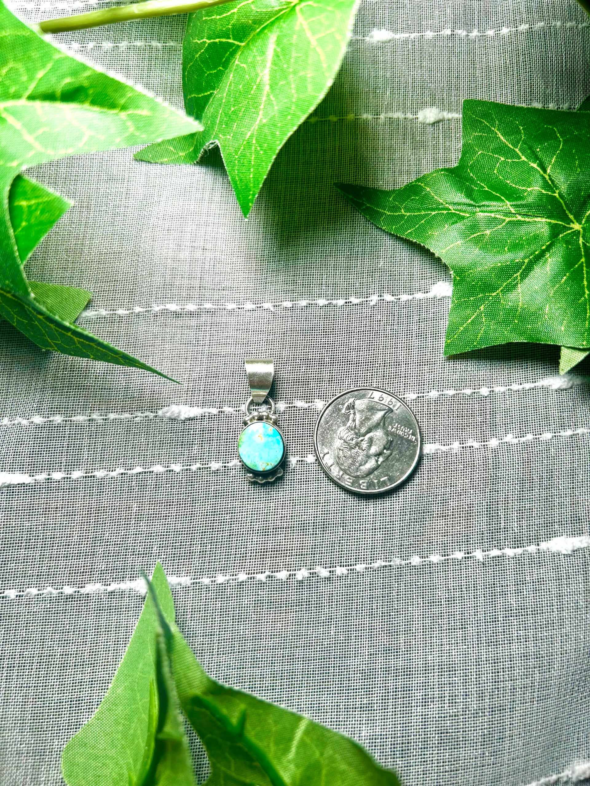 Navajo Made Sonoran Mountain & Sterling Silver Pendant