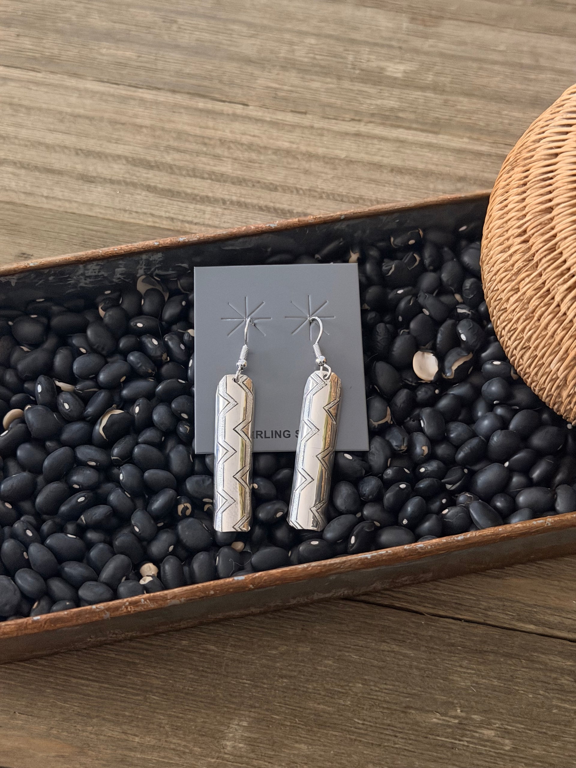 Navajo Made Sterling Silver Dangle Earrings