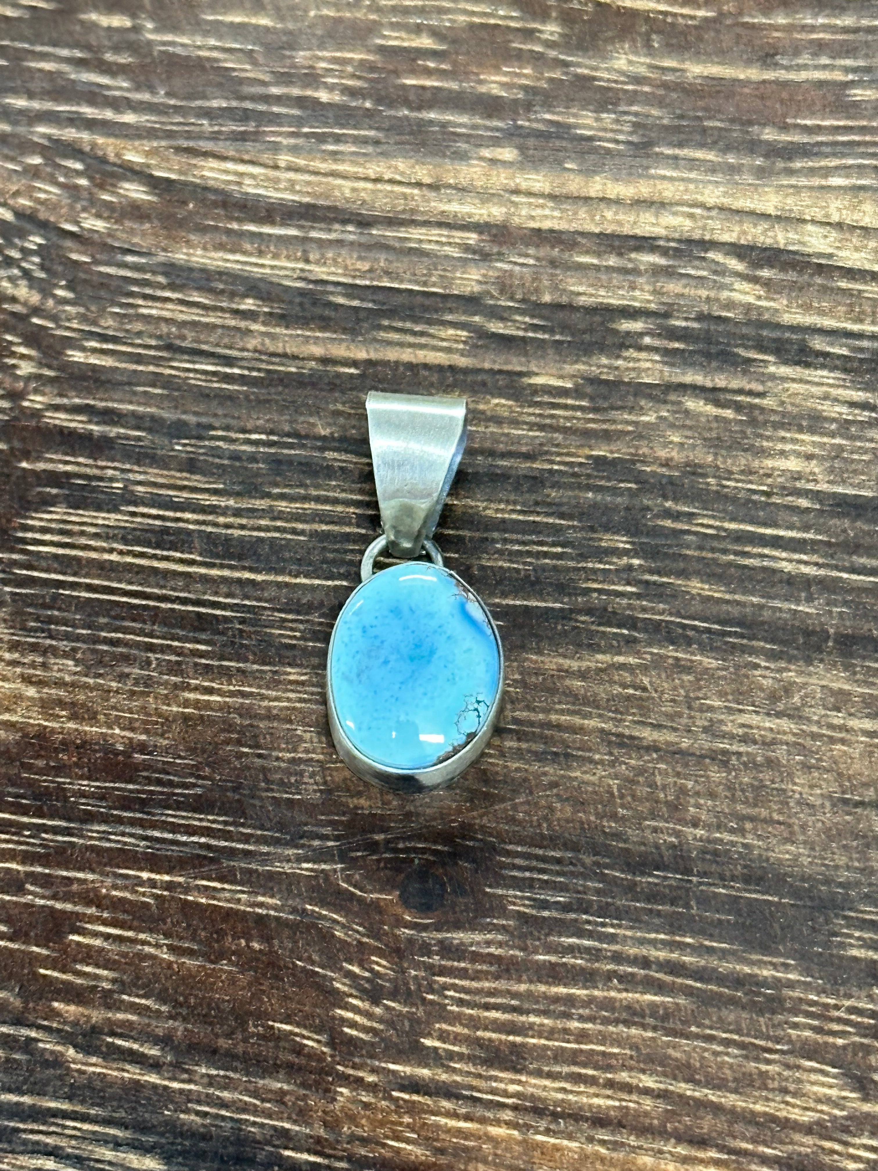 Navajo Made Golden Hills Turquoise & Sterling Silver Pendant