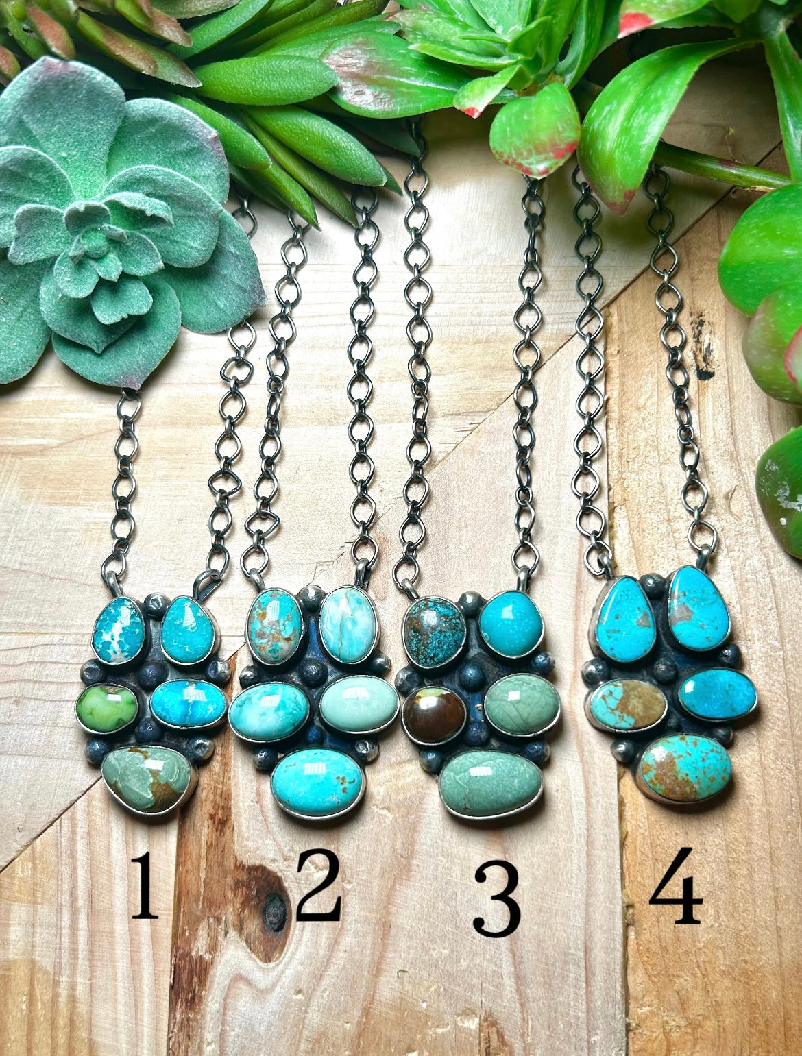 Navajo Made Mixed Turquoise & Sterling Silver Necklace
