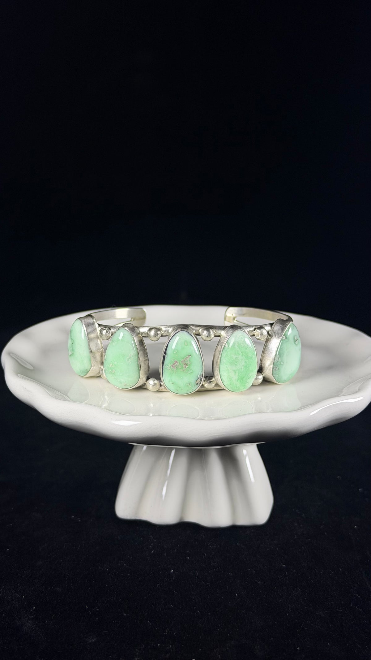 Cordell Platero Paloma Variscite & Sterling Silver Cuff Bracelet