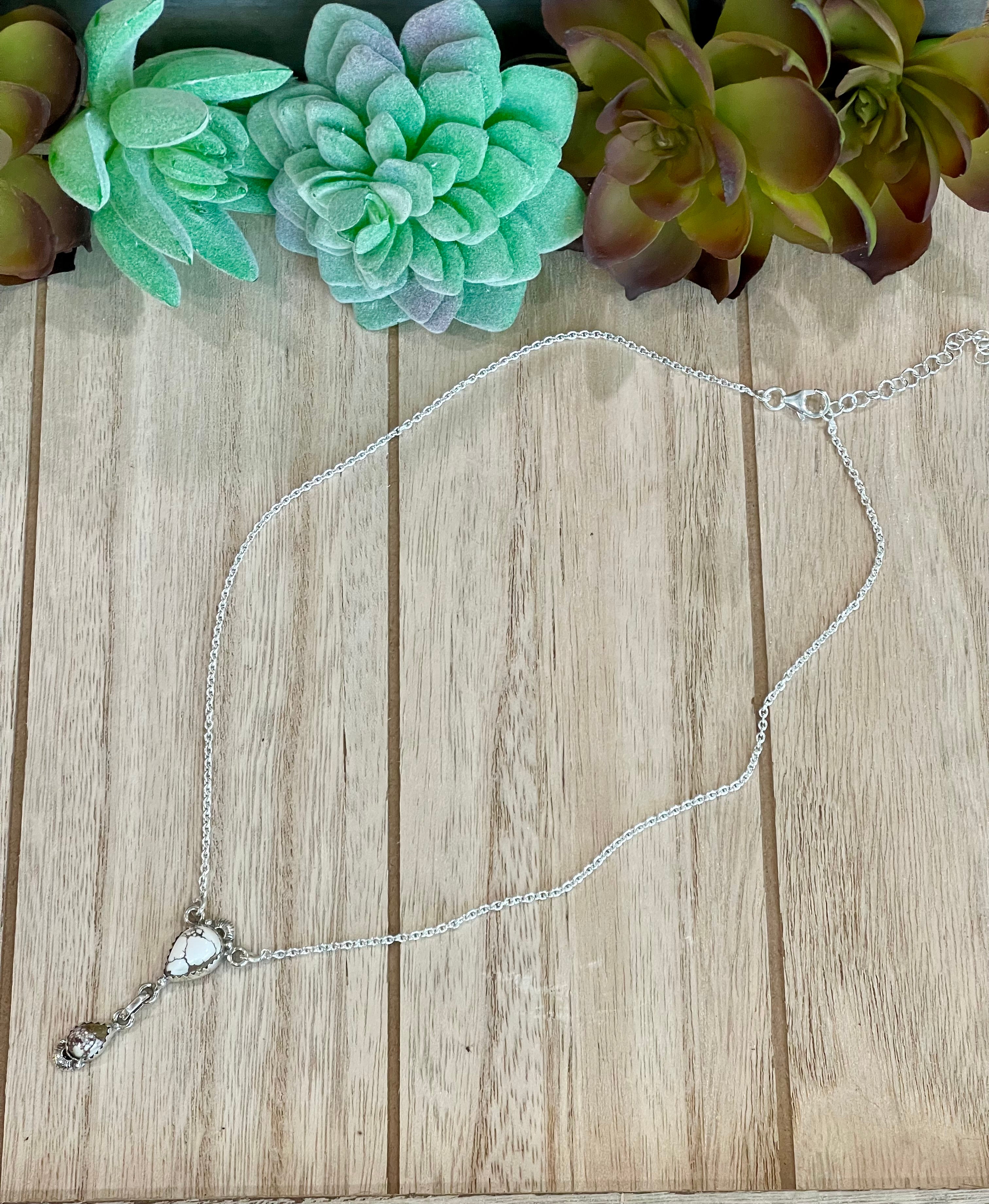 Southwest Handmade Wild Horse & Sterling Silver Chain Necklace