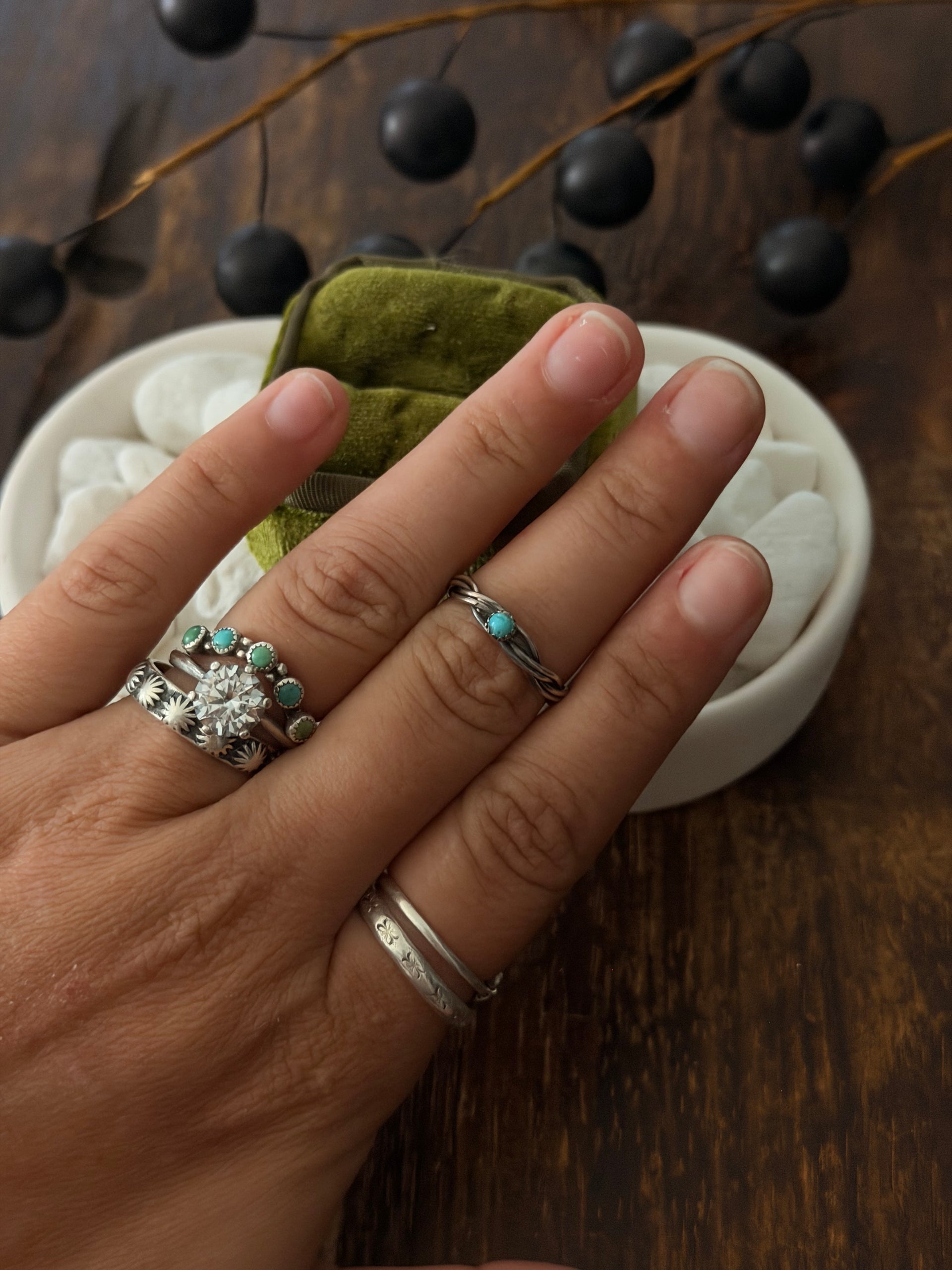 Navajo Made Kingman Turquoise & Sterling Silver Ring