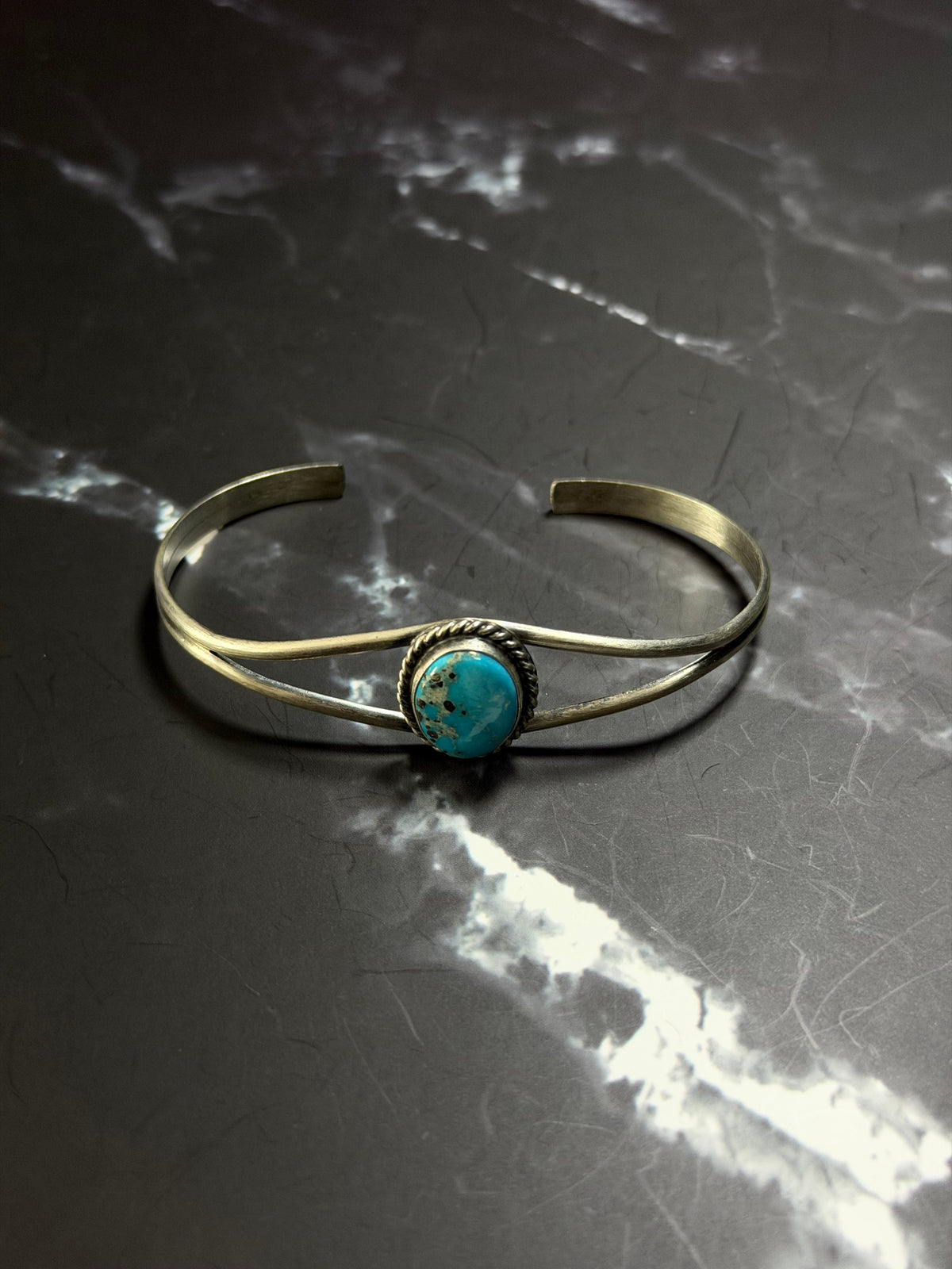 Dave Skeets Blue Ridge Turquoise & Sterling Silver Cuff Bracelet