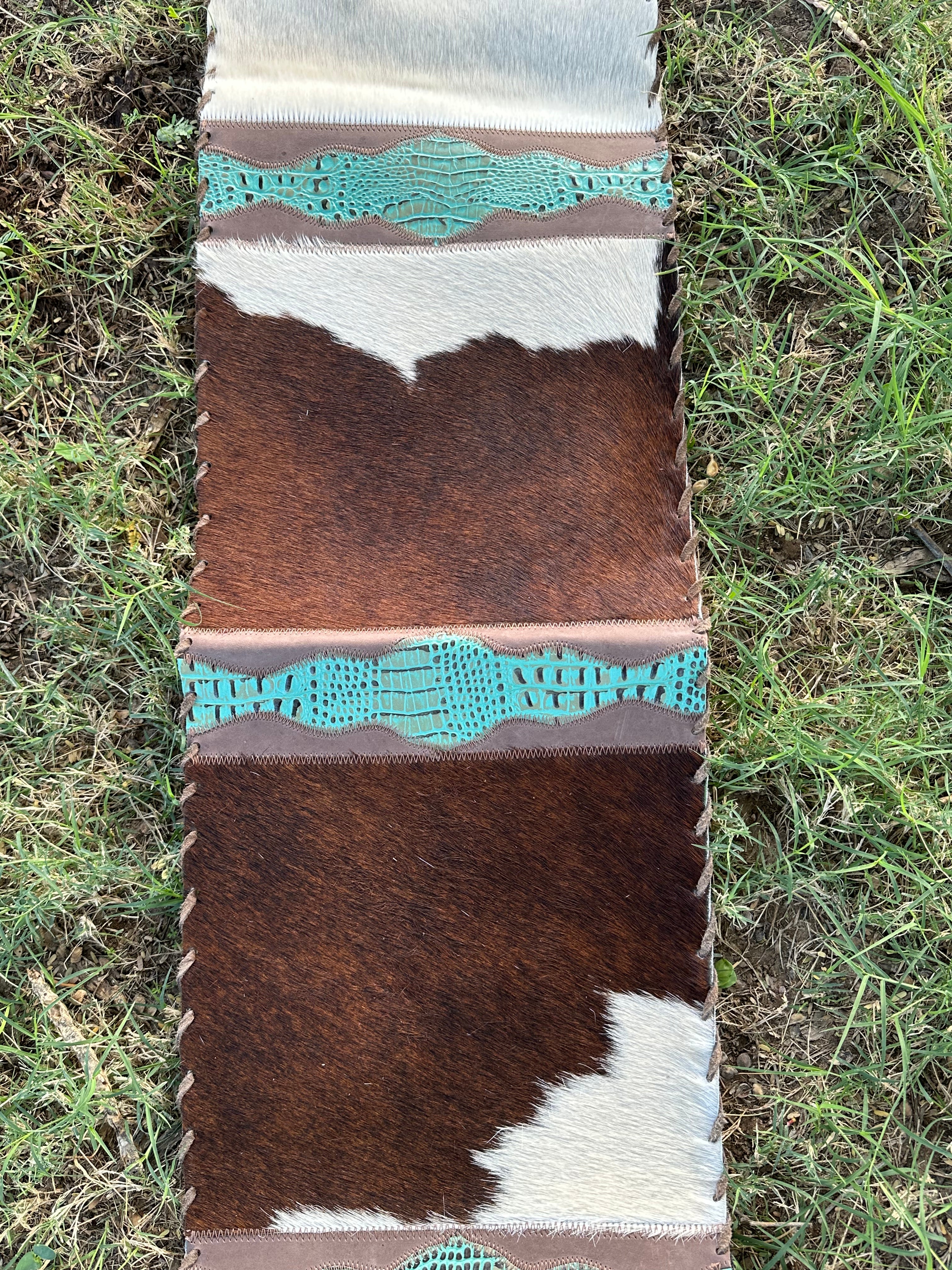 Genuine Leather Cowhide Table Runner