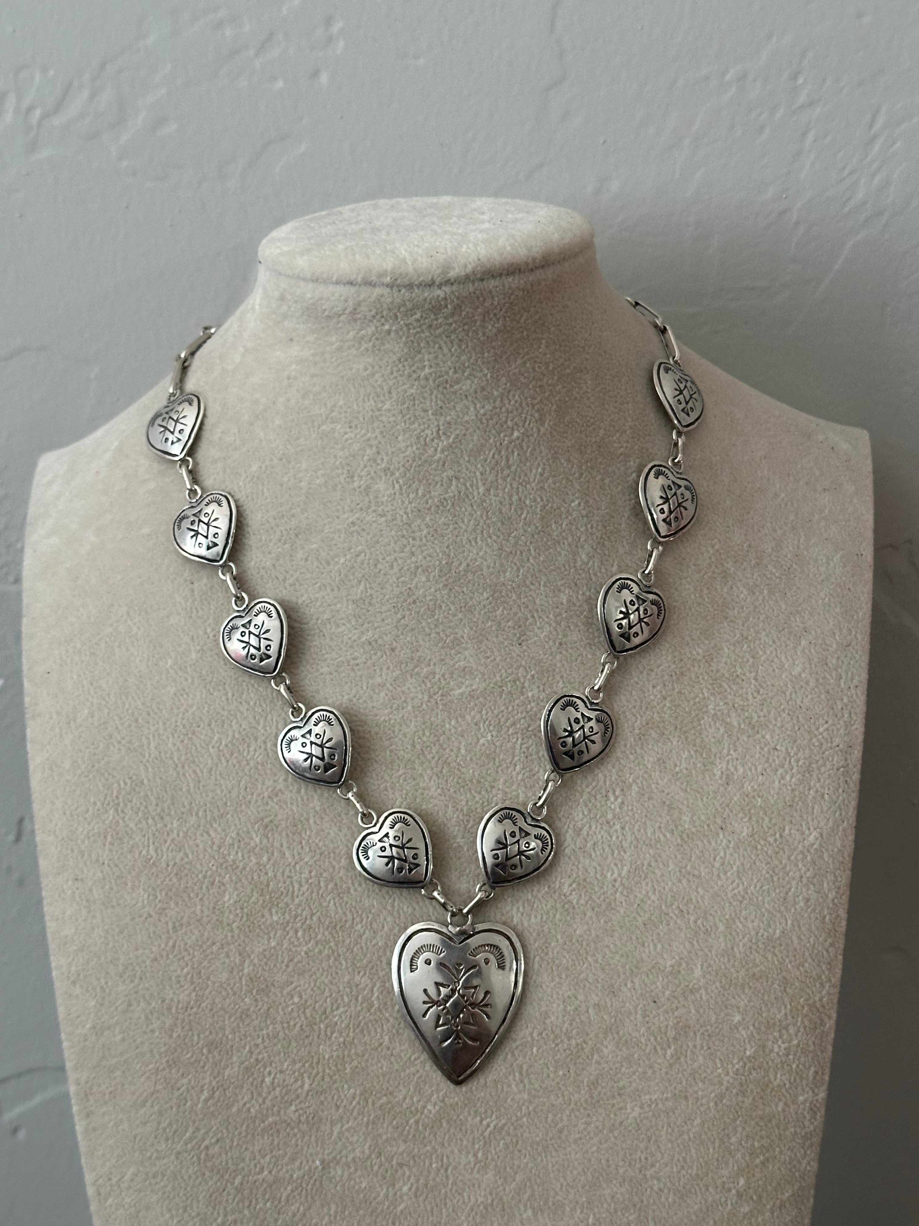 Joe Piaso Sterling Silver Heart Necklace Set