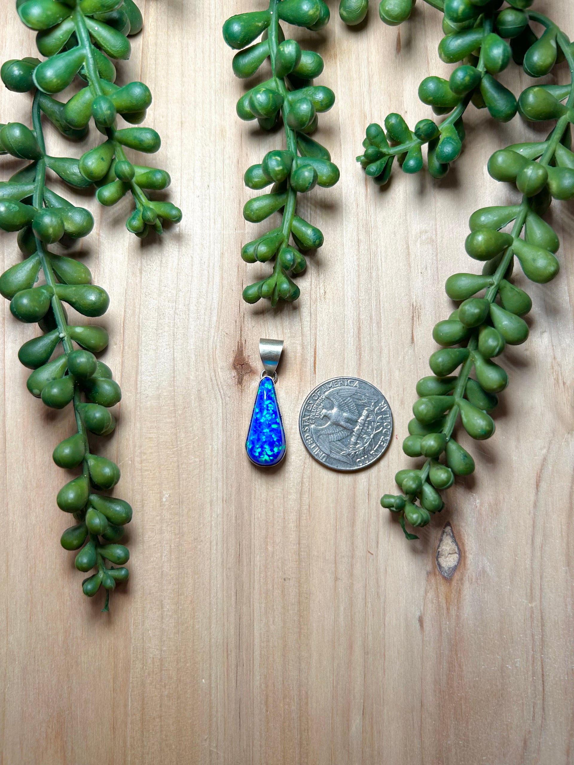 Navajo Made Opal & Sterling Silver Pendant