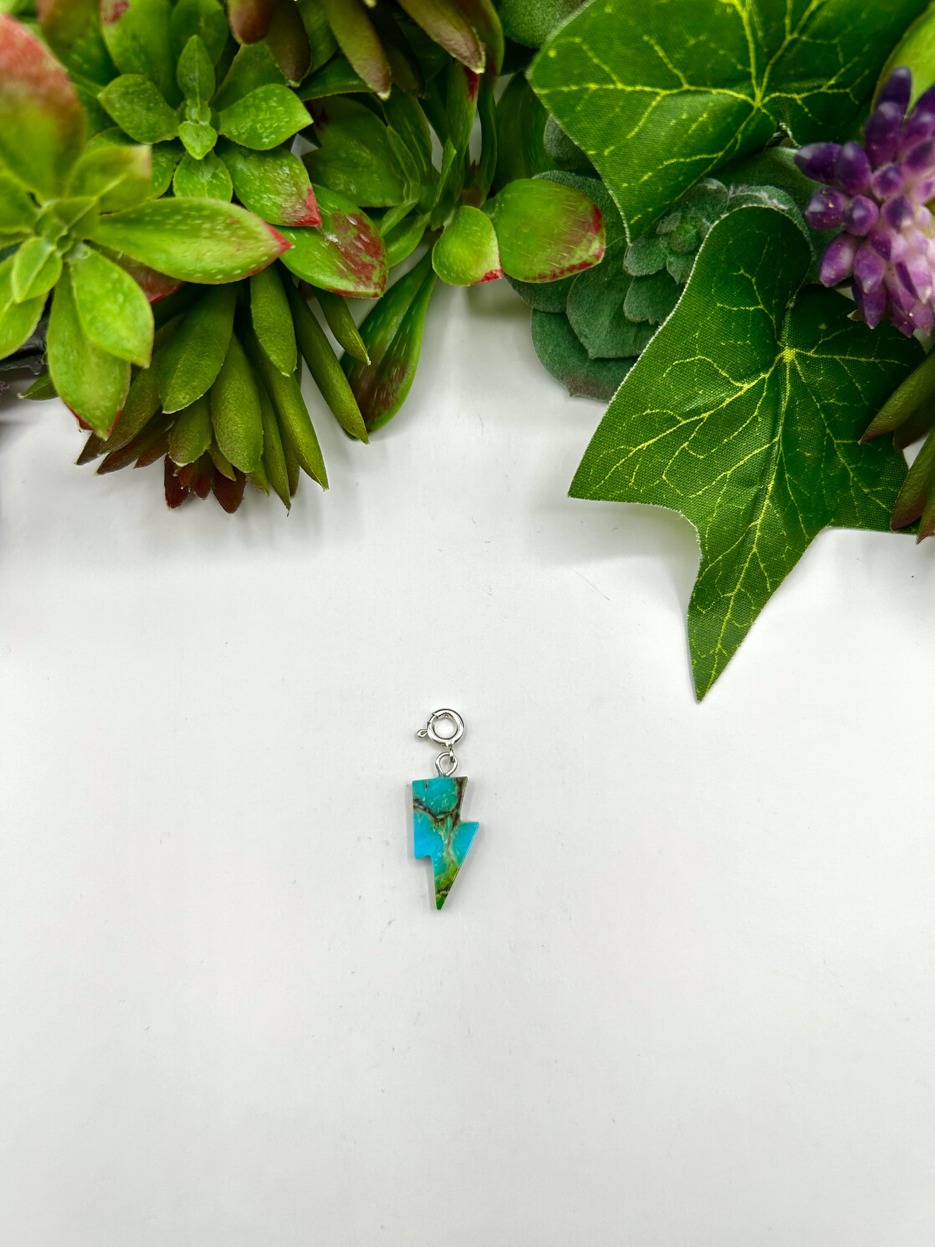 Navajo Made Mohave Turquoise & Sterling Silver Charms