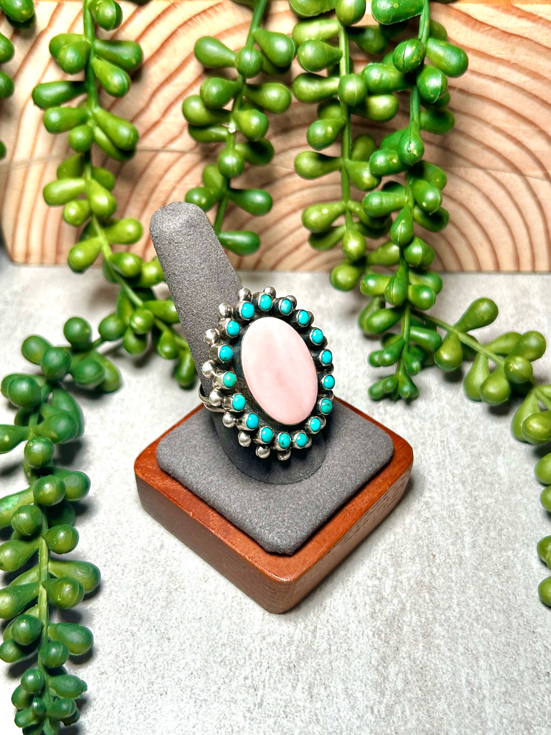 Navajo Made Multi Stone & Sterling Silver Ring Size 9.25