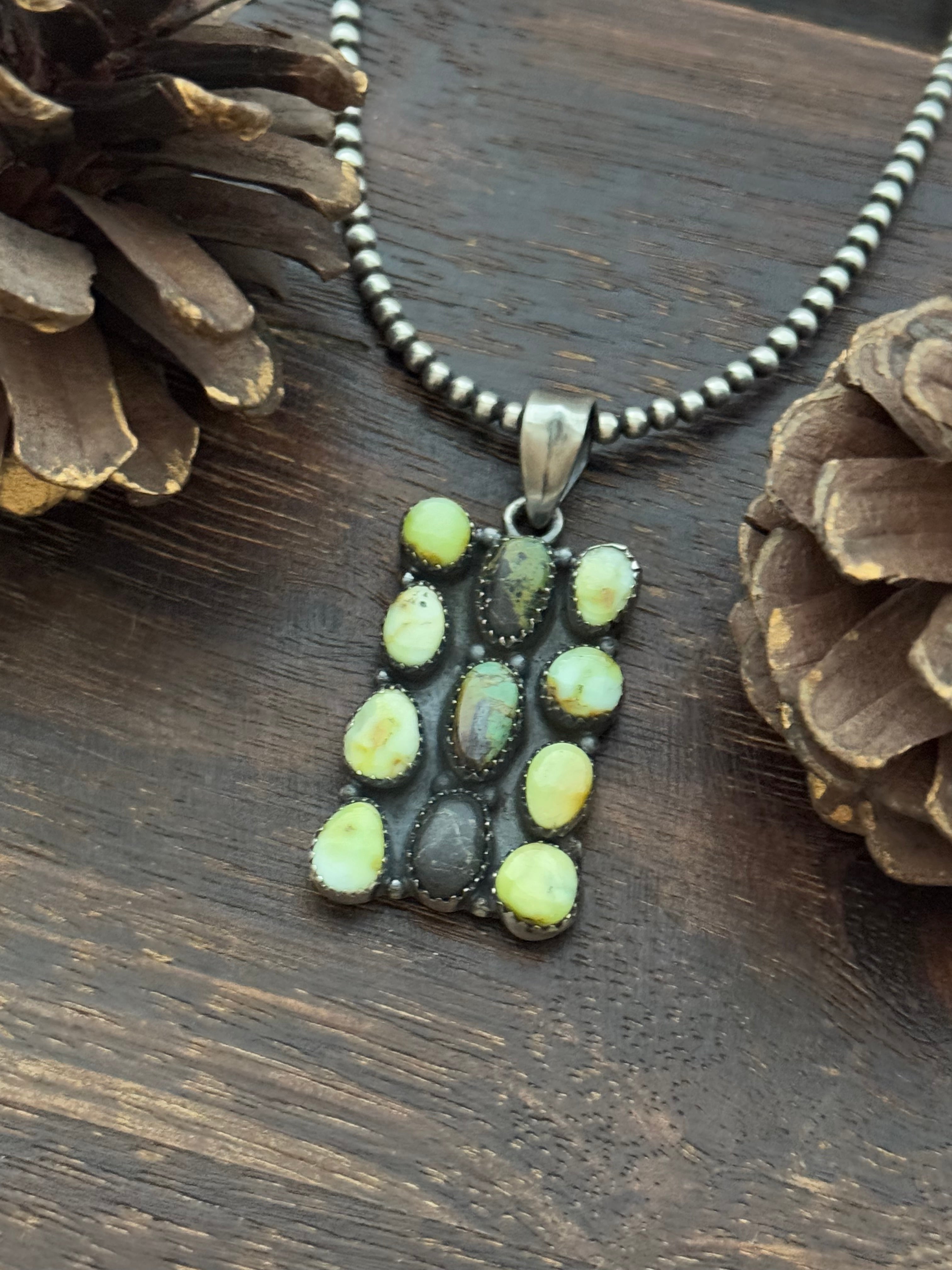 Southwest Multi Stone & Sterling Silver Pendant