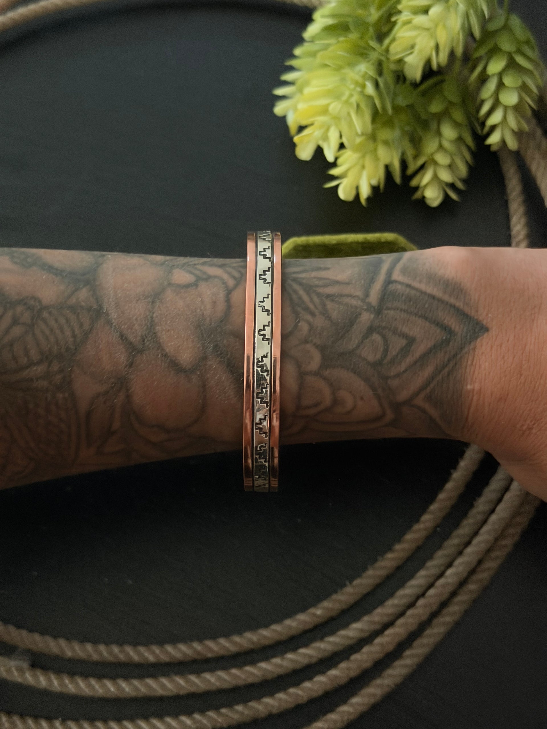 Wylie Secatero Copper & Sterling Silver Cuff Bracelet