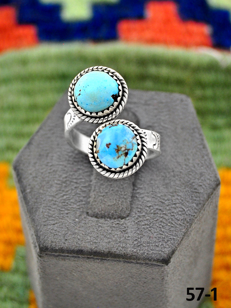 Southwest Handmade Golden Hills Turquoise & Sterling Silver Adjustable Ring