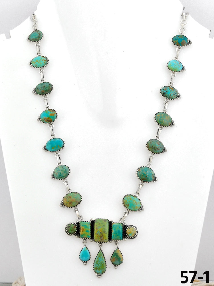 Southwest Made Cripple Creek Turquoise & Sterling Silver Necklace