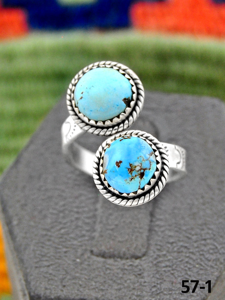 Southwest Handmade Golden Hills Turquoise & Sterling Silver Adjustable Ring