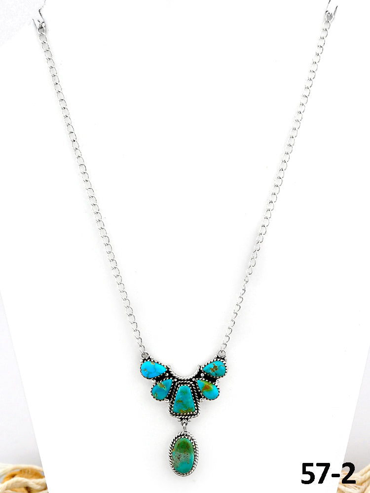 Southwest Made Cripple Creek & Sterling Silver Necklace