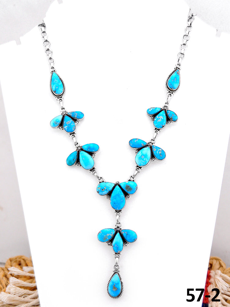 Southwest Handmade White Water Turquoise & Sterling Silver Necklace