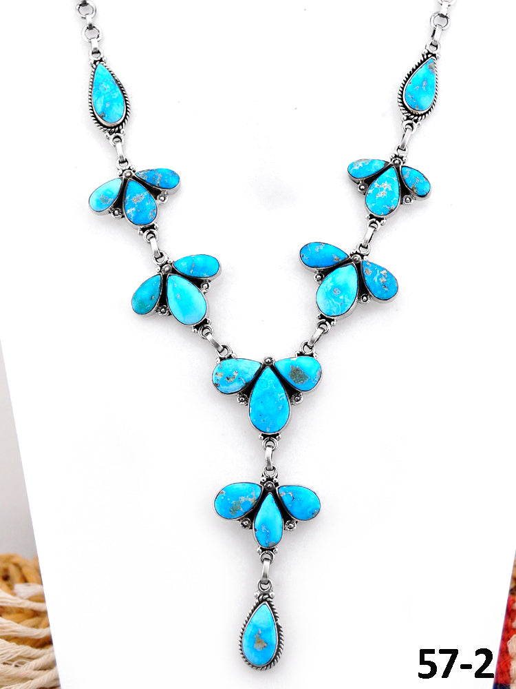 Southwest Handmade White Water Turquoise & Sterling Silver Necklace