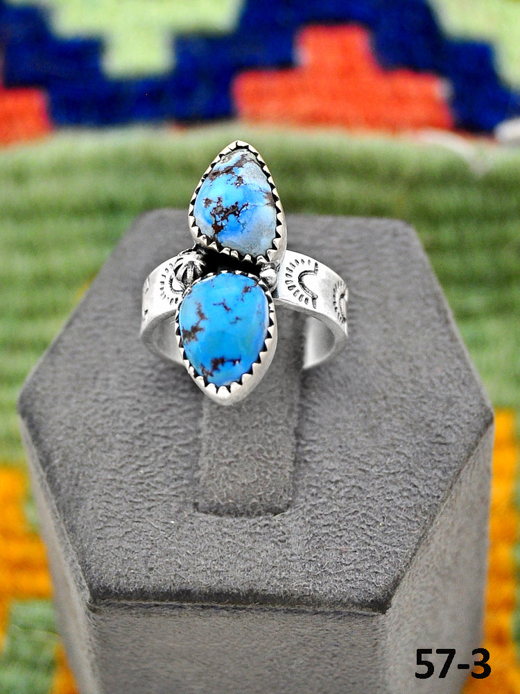 Southwest Handmade Golden Hills Turquoise & Sterling Silver Adjustable Ring