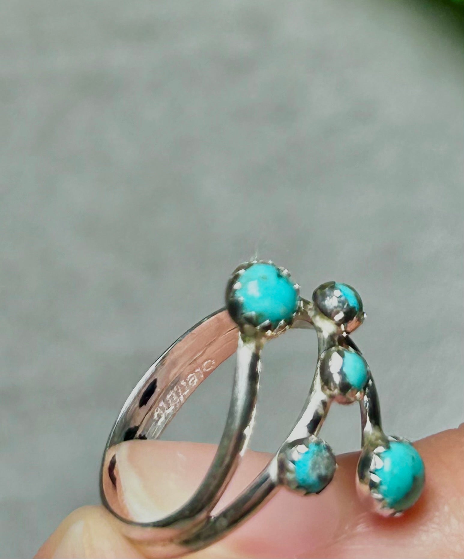 Navajo Made Kingman Turquoise and Sterling Silver Ring