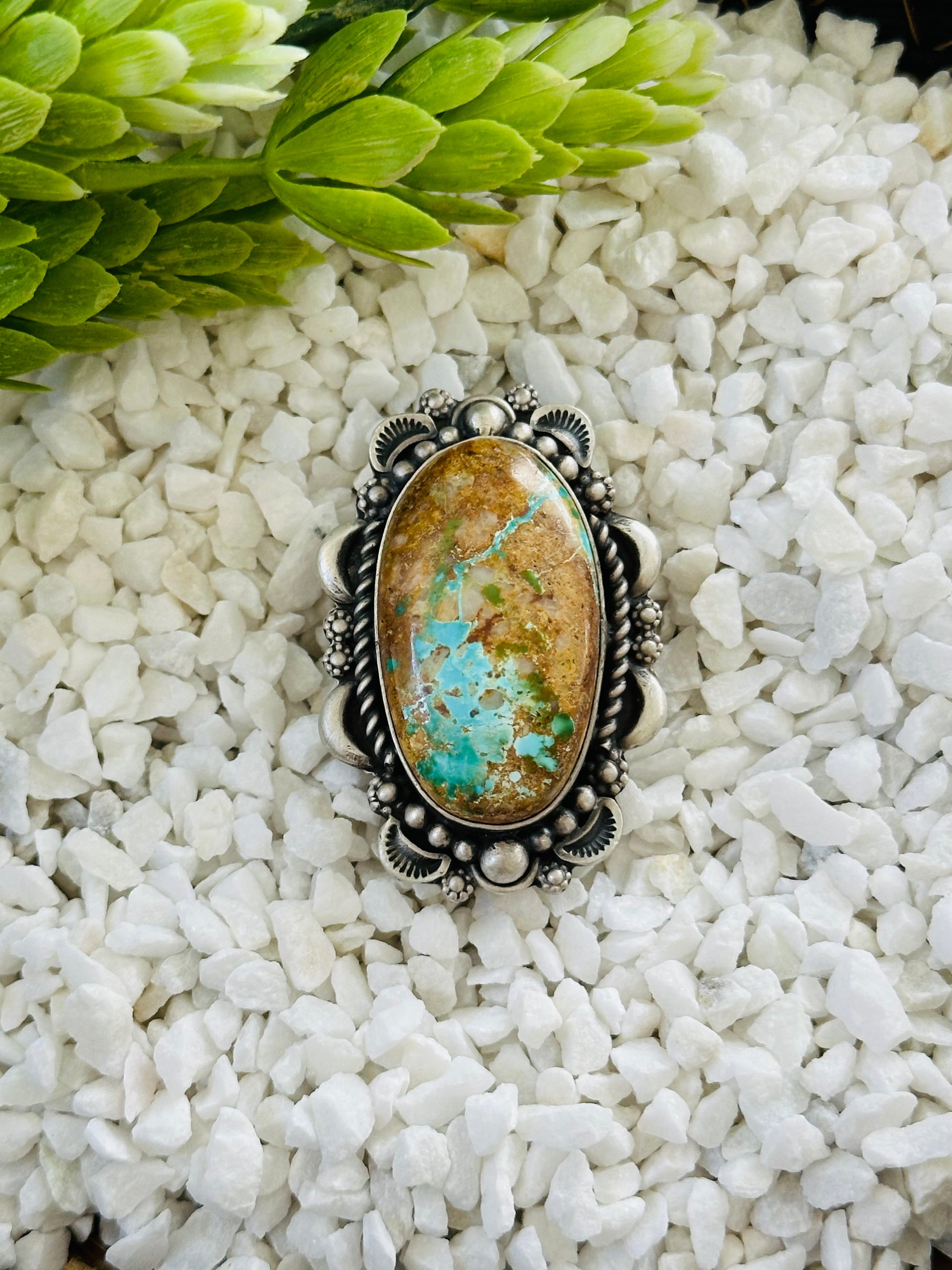 Ronald Tom Royston Turquoise & Sterling Silver Adjustable Ring