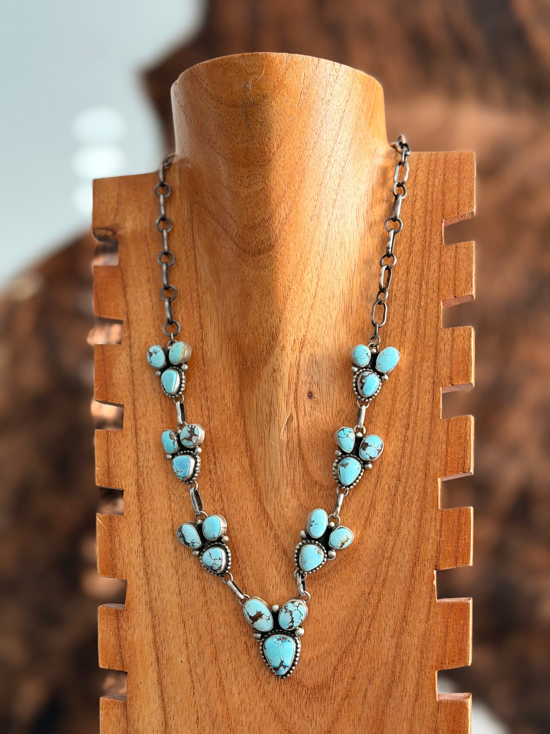 Louise Jim Golden Hills Turquoise & Sterling Silver Cluster Set