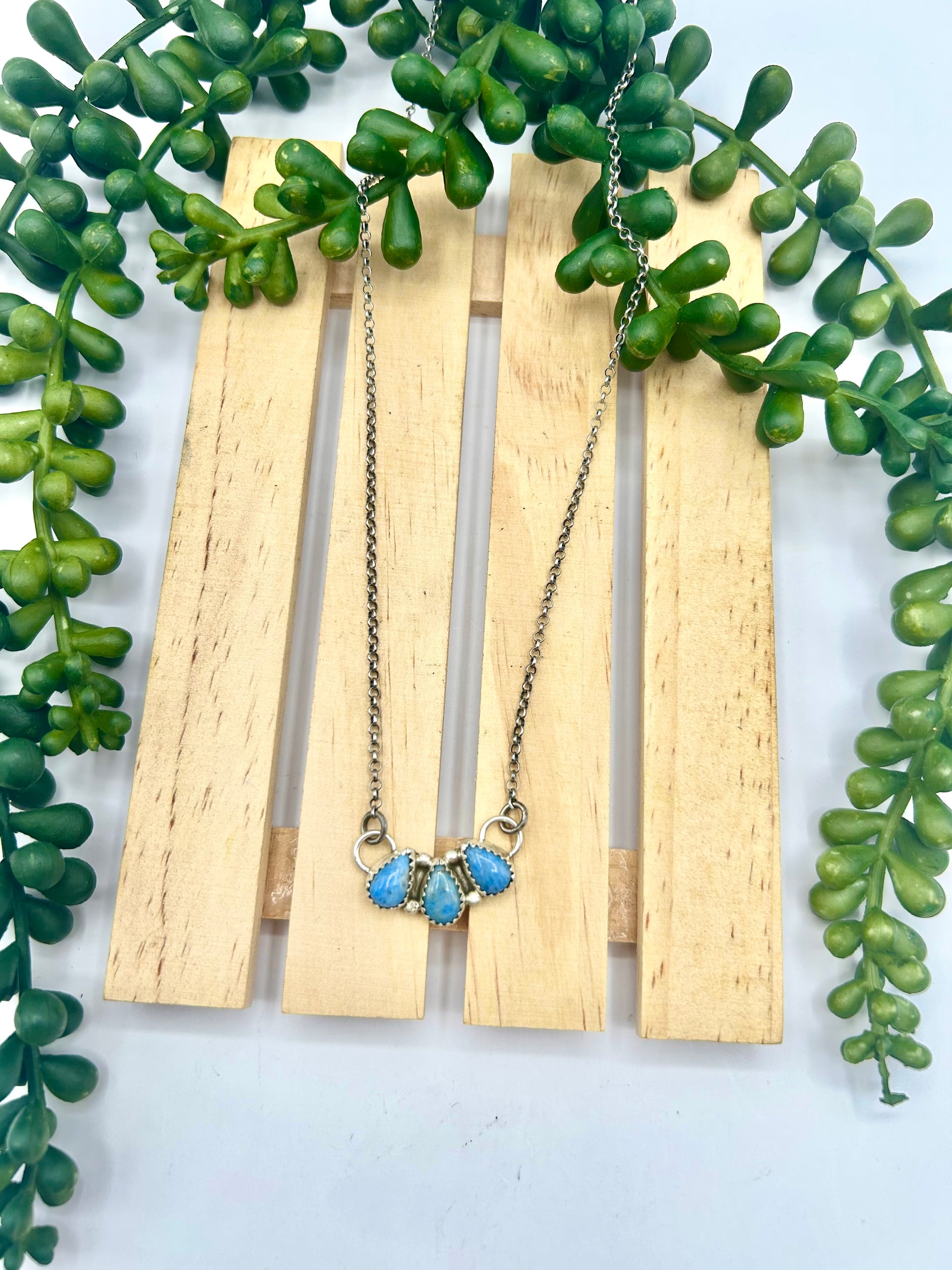 Navajo Made Denim Lapis & Sterling Silver Necklace