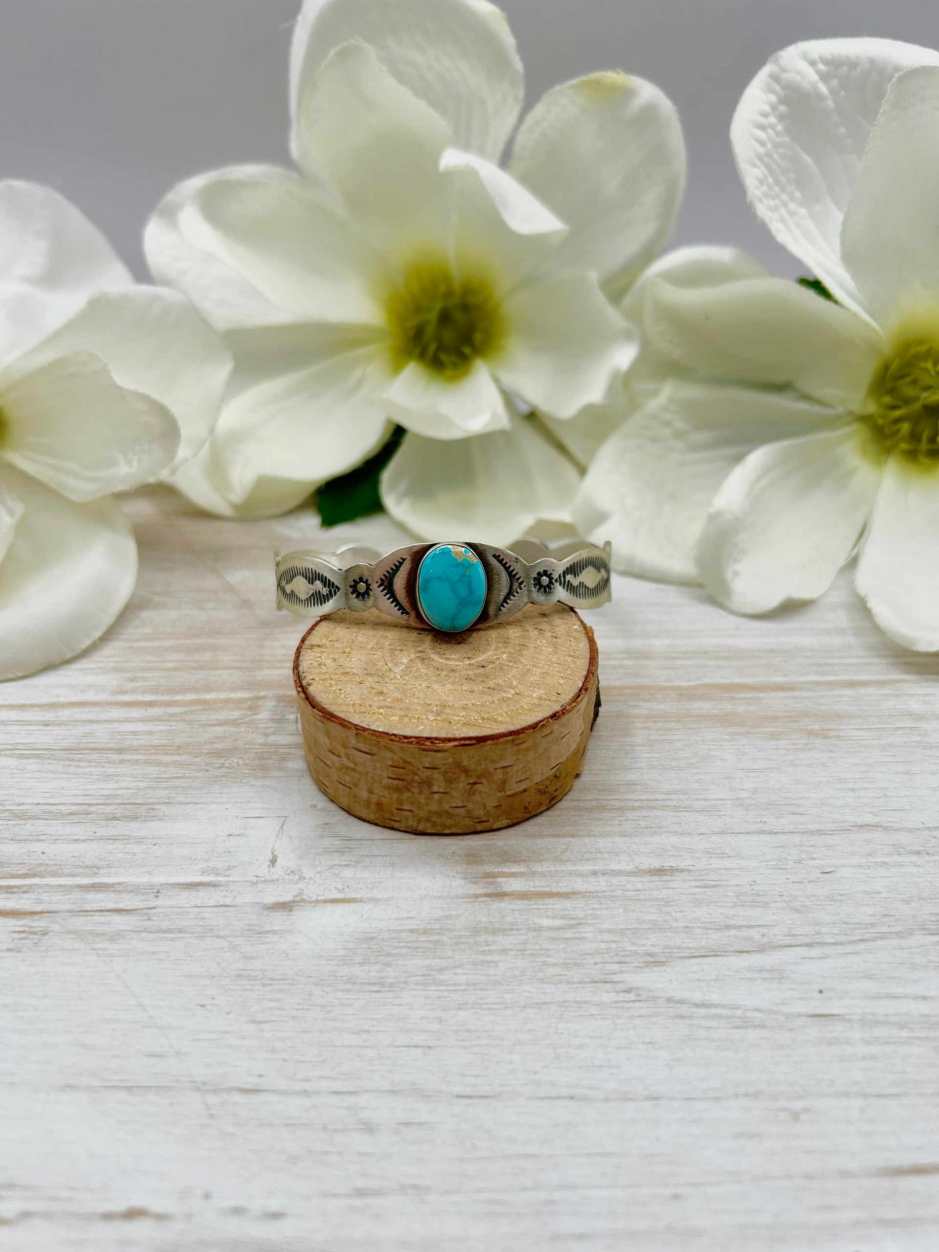 Cordell Platero Natural Royston Turquoise & Sterling Silver Cuff Bracelet