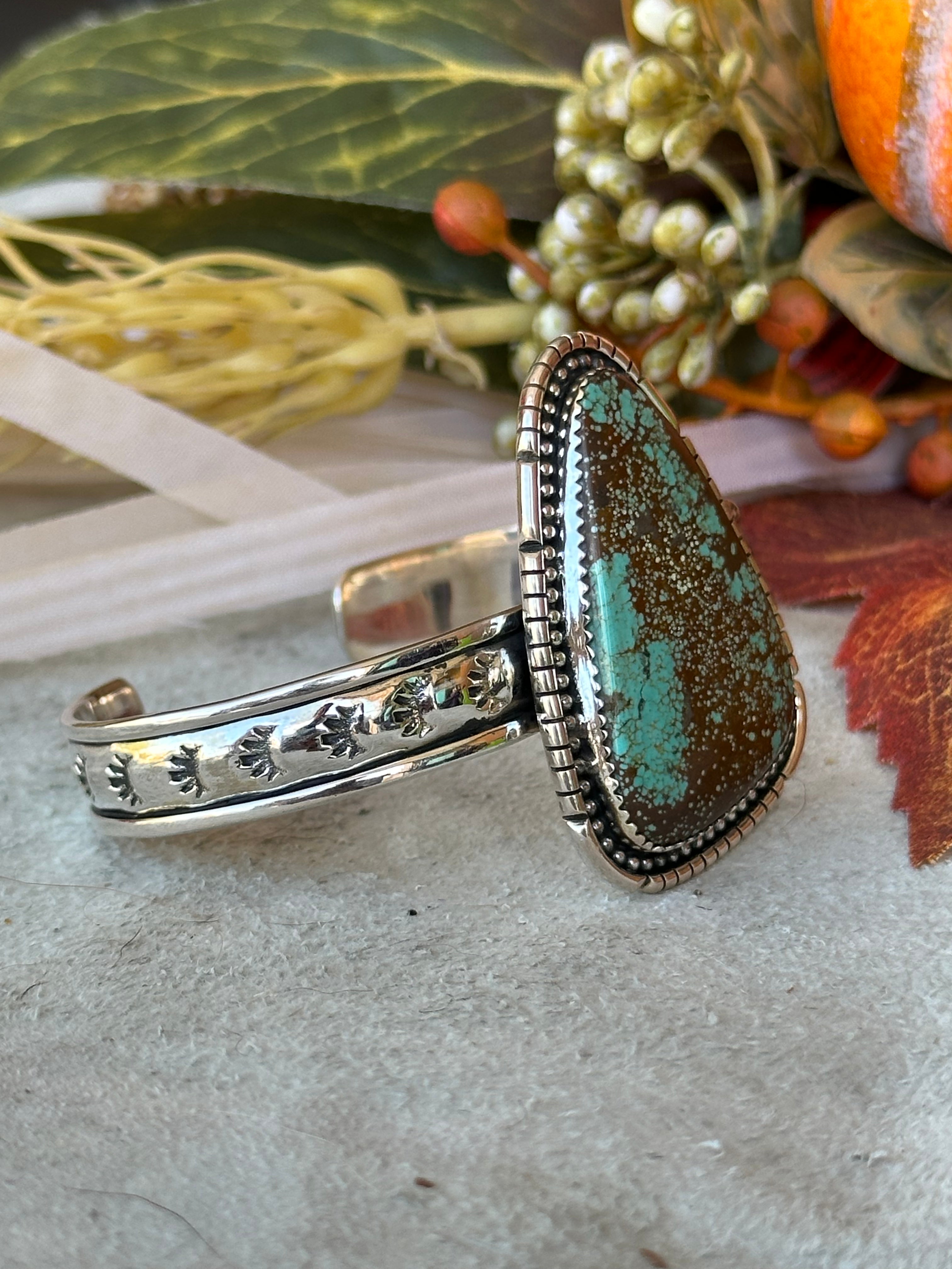 Southwest Made #8 Turquoise & Sterling Silver Cuff Bracelet