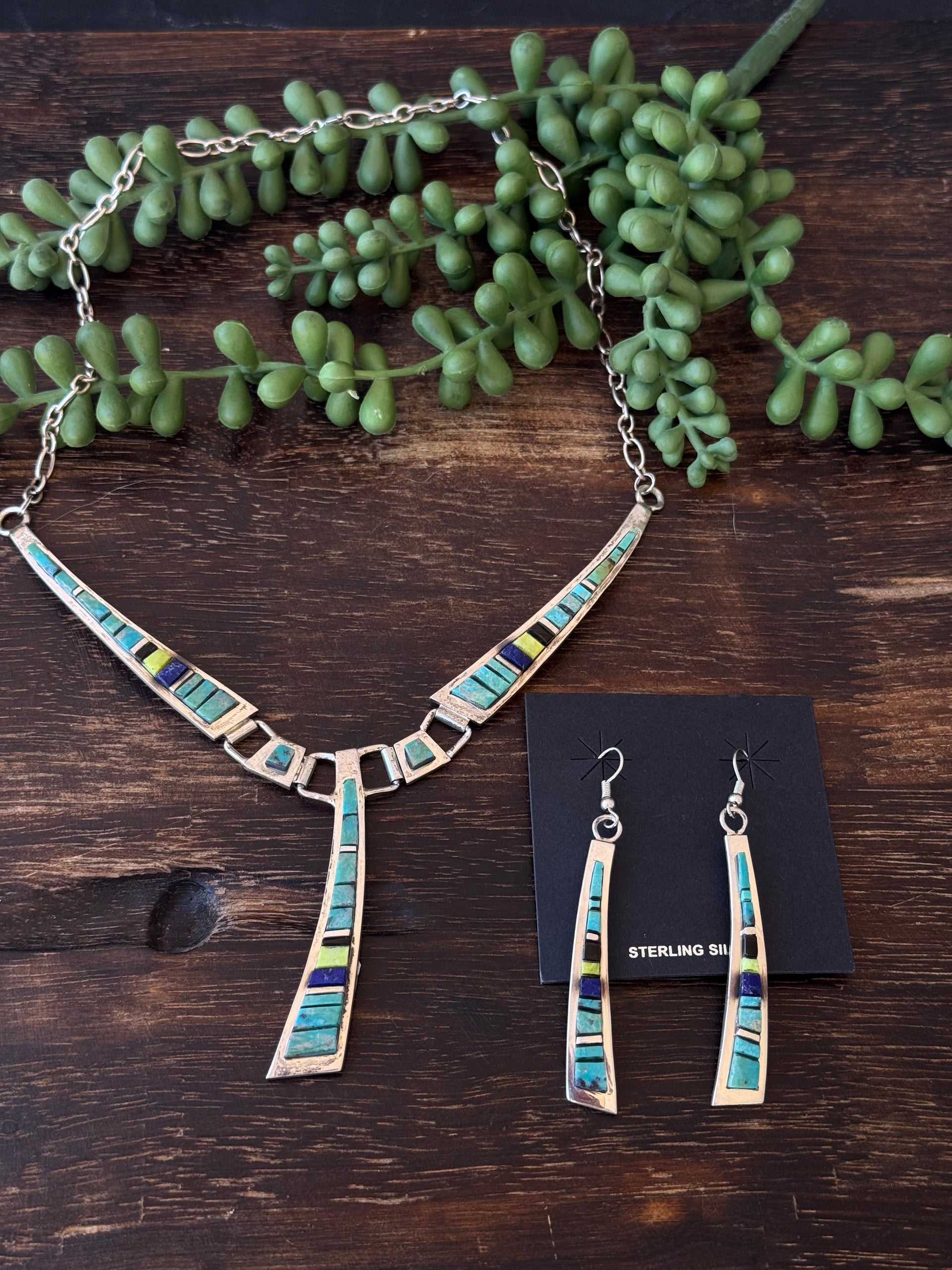 Patricia & Ed Becenti Multi Stone & Sterling Silver Cobblestone Necklace Set