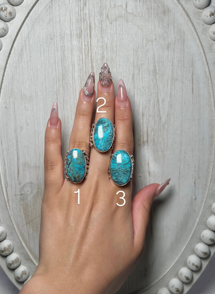 Navajo Made Egyptian  Turquoise & Sterling Silver Ring