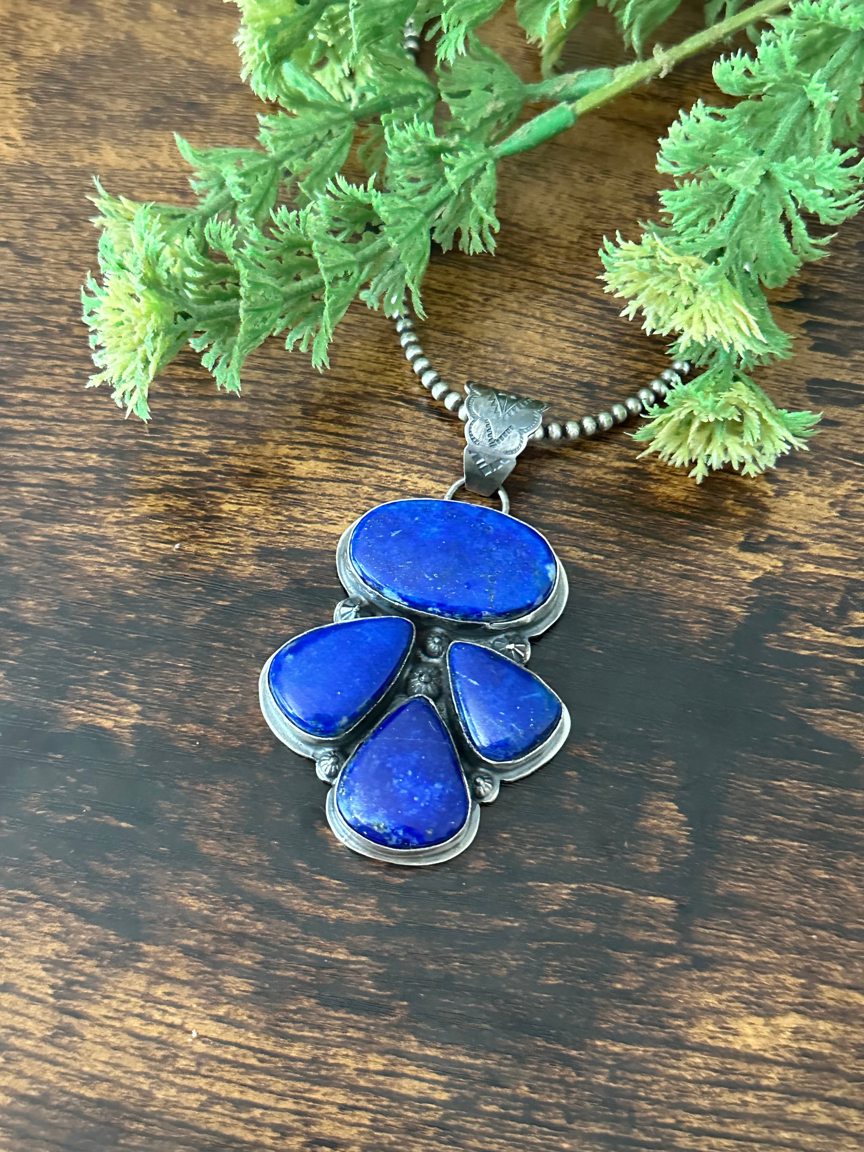 Kevin Begay Lapis & Sterling Silver Pendant