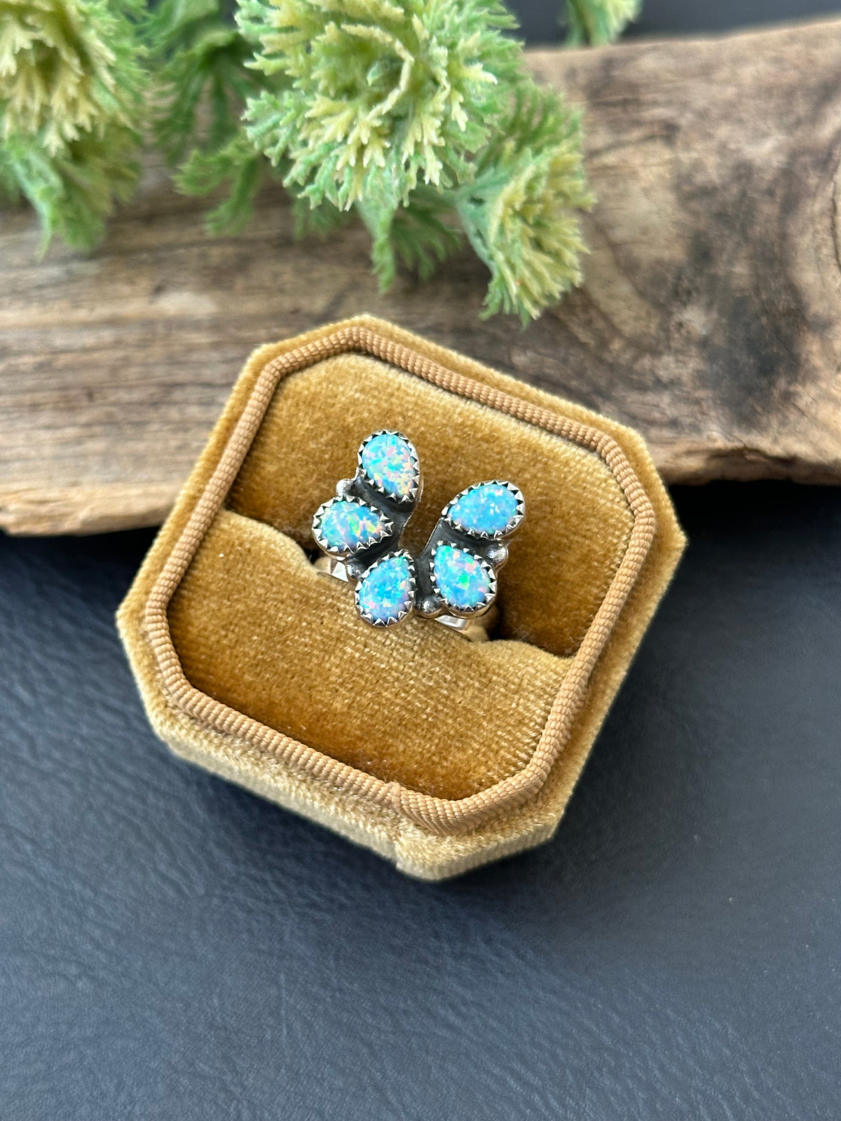 Naja Rind TTD “LUCKY” Blue Opal & Sterling Silver Naja Ring