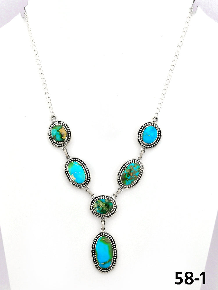 Southwest Made Sonoran Mountain Turquoise & Sterling Silver Necklace