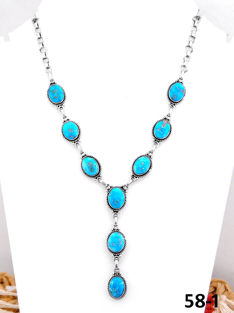 Southwest Handmade White Water Turquoise & Sterling Silver Necklace