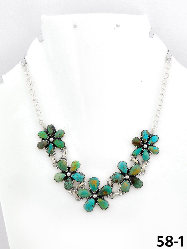 Southwest Made Cripple Creek Turquoise & Sterling Silver Necklace