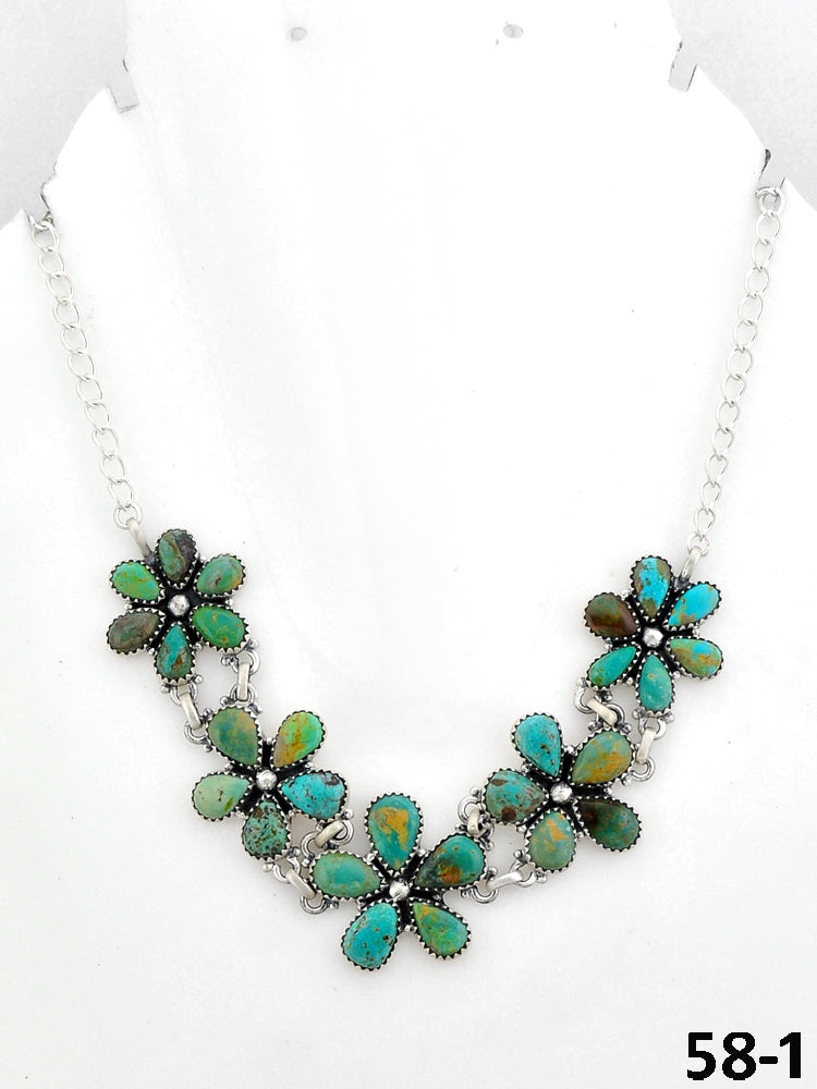 Southwest Made Cripple Creek Turquoise & Sterling Silver Necklace
