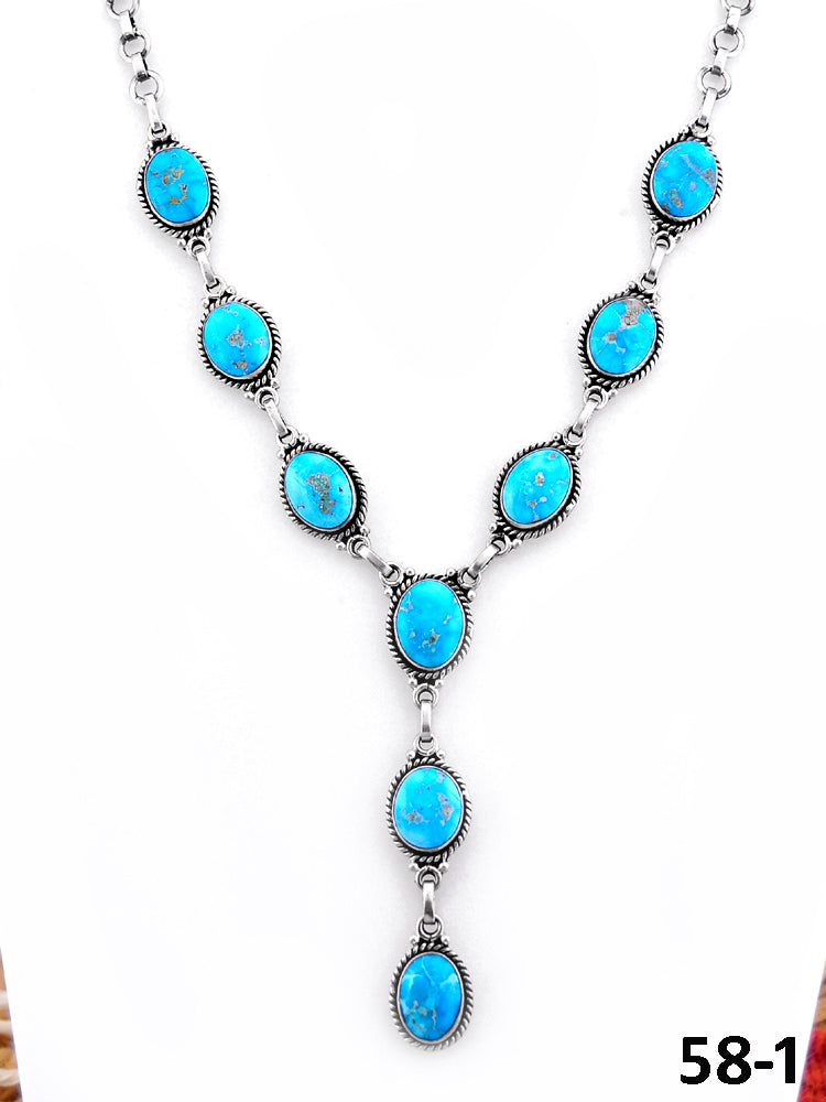 Southwest Handmade White Water Turquoise & Sterling Silver Necklace