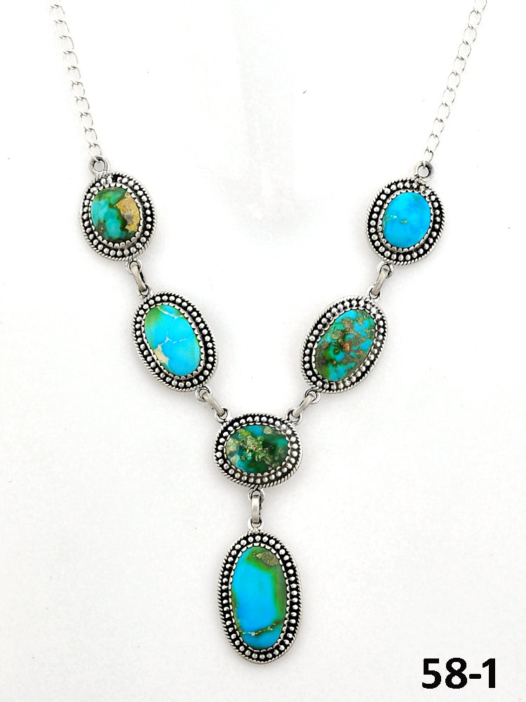 Southwest Made Sonoran Mountain Turquoise & Sterling Silver Necklace