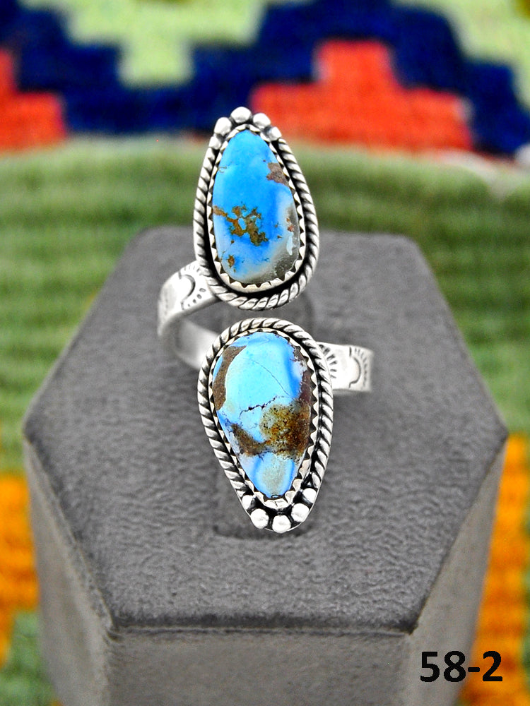 Southwest Handmade Golden Hills Turquoise & Sterling Silver Adjustable Ring