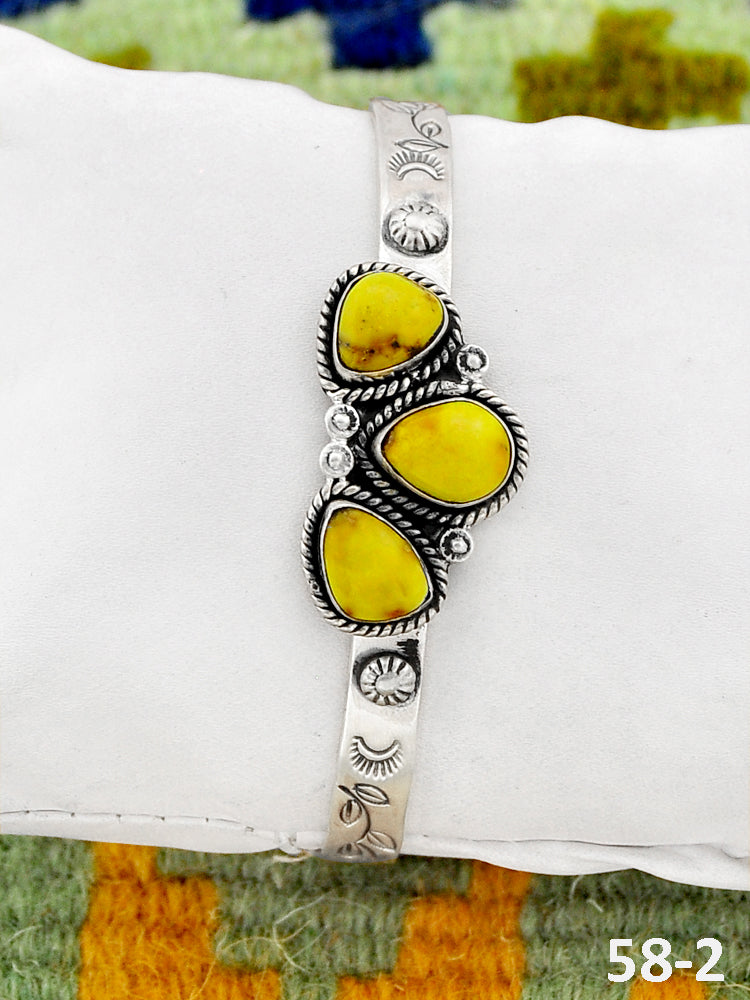Southwest Handmade Palomino & Sterling Silver Cuff Bracelet