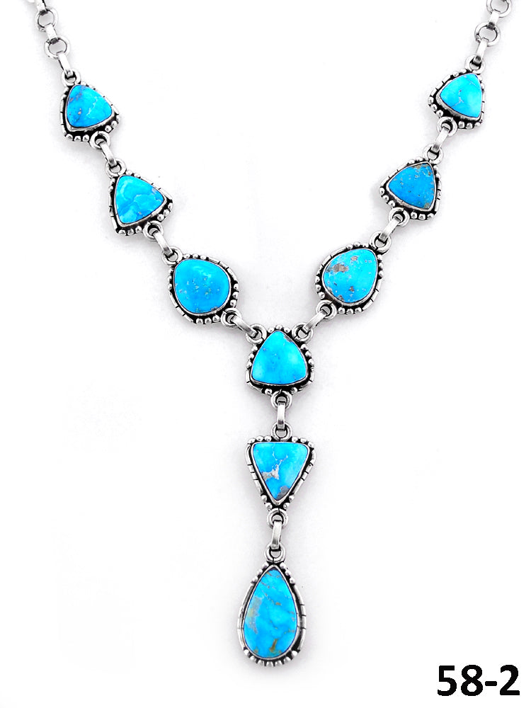 Southwest Handmade White Water Turquoise & Sterling Silver Necklace