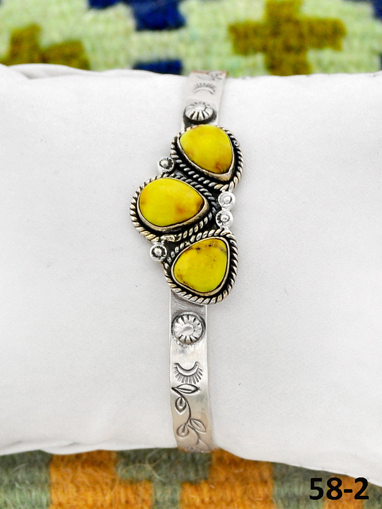 Southwest Handmade Palomino & Sterling Silver Cuff Bracelet