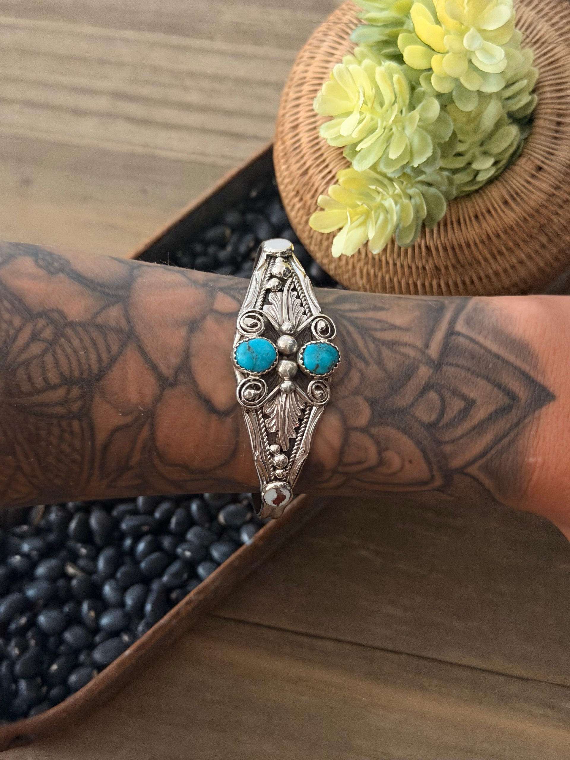 Larry McCorkey Kingman Turquoise & Sterling Silver Cuff Bracelet