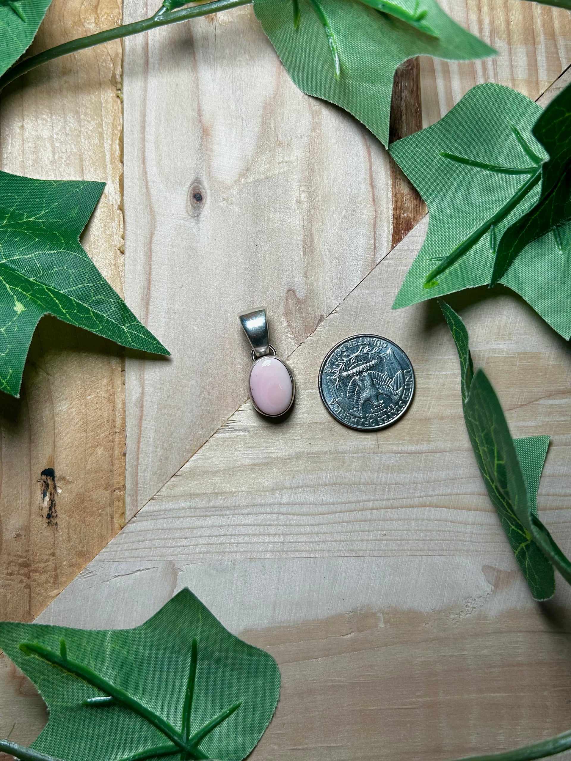 Navajo Made Pink Conch & Sterling Silver Pendant