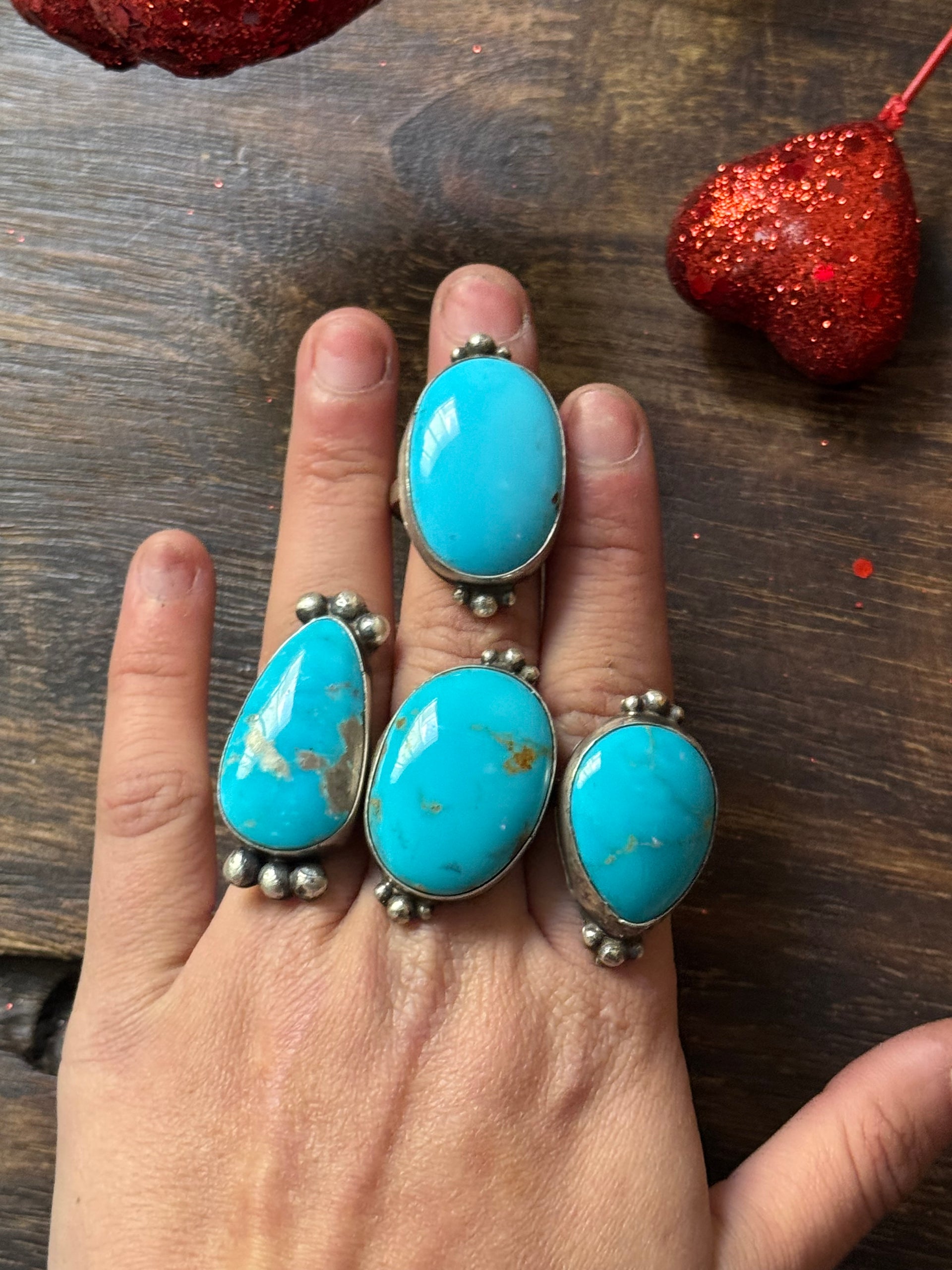 Navajo Made Kingman Turquoise & Sterling Silver Ring