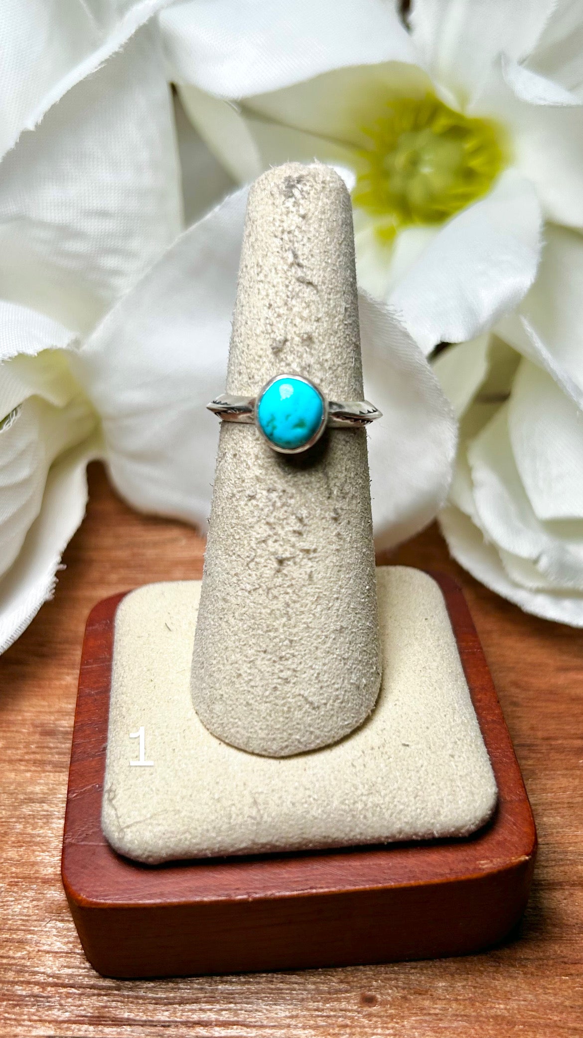 Duane Smith Kingman Turquoise & Sterling Silver Cluster Ring