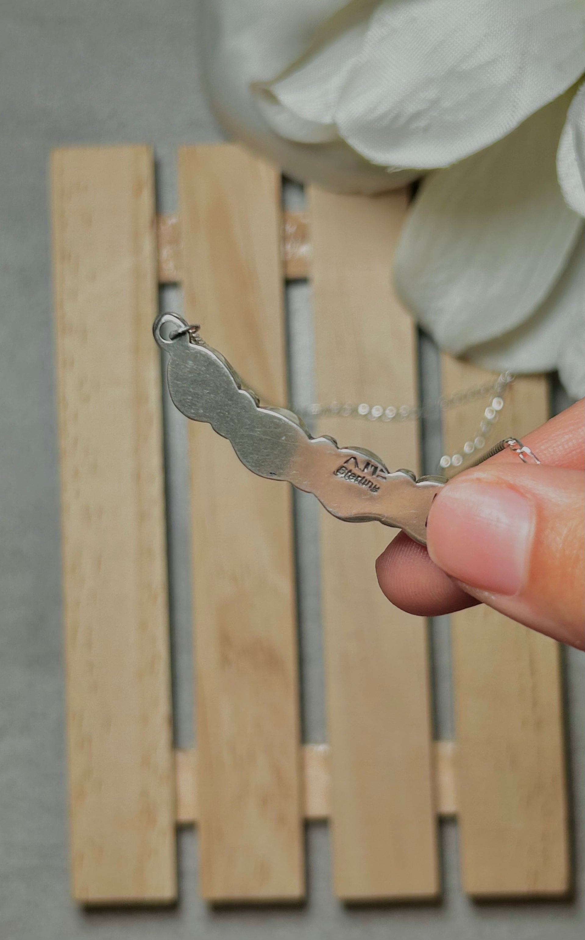 Navajo Made Kingman Turquoise & Sterling Silver Necklace