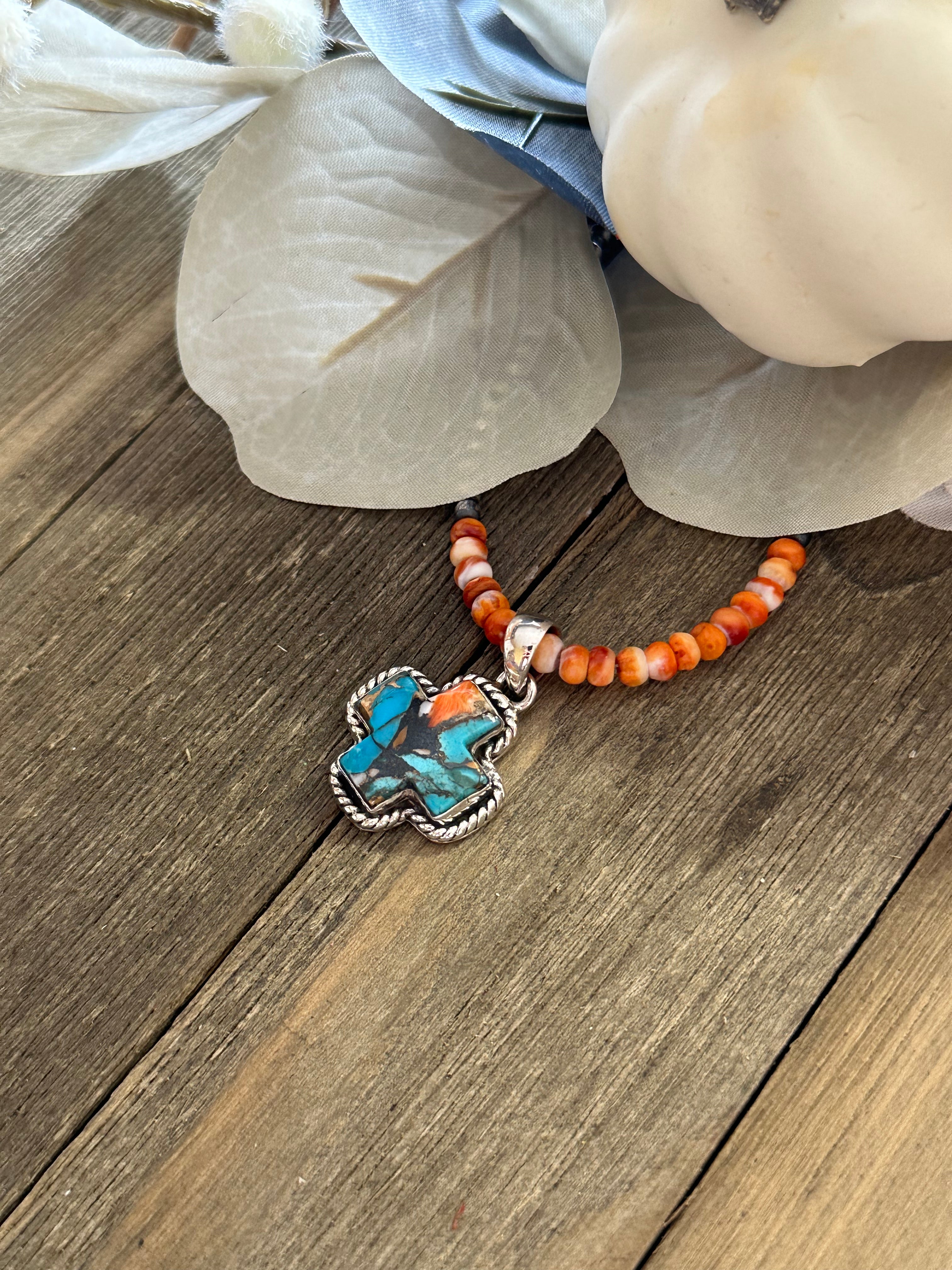 Southwest Handmade Mohave Turquoise & Sterling Silver Pendant