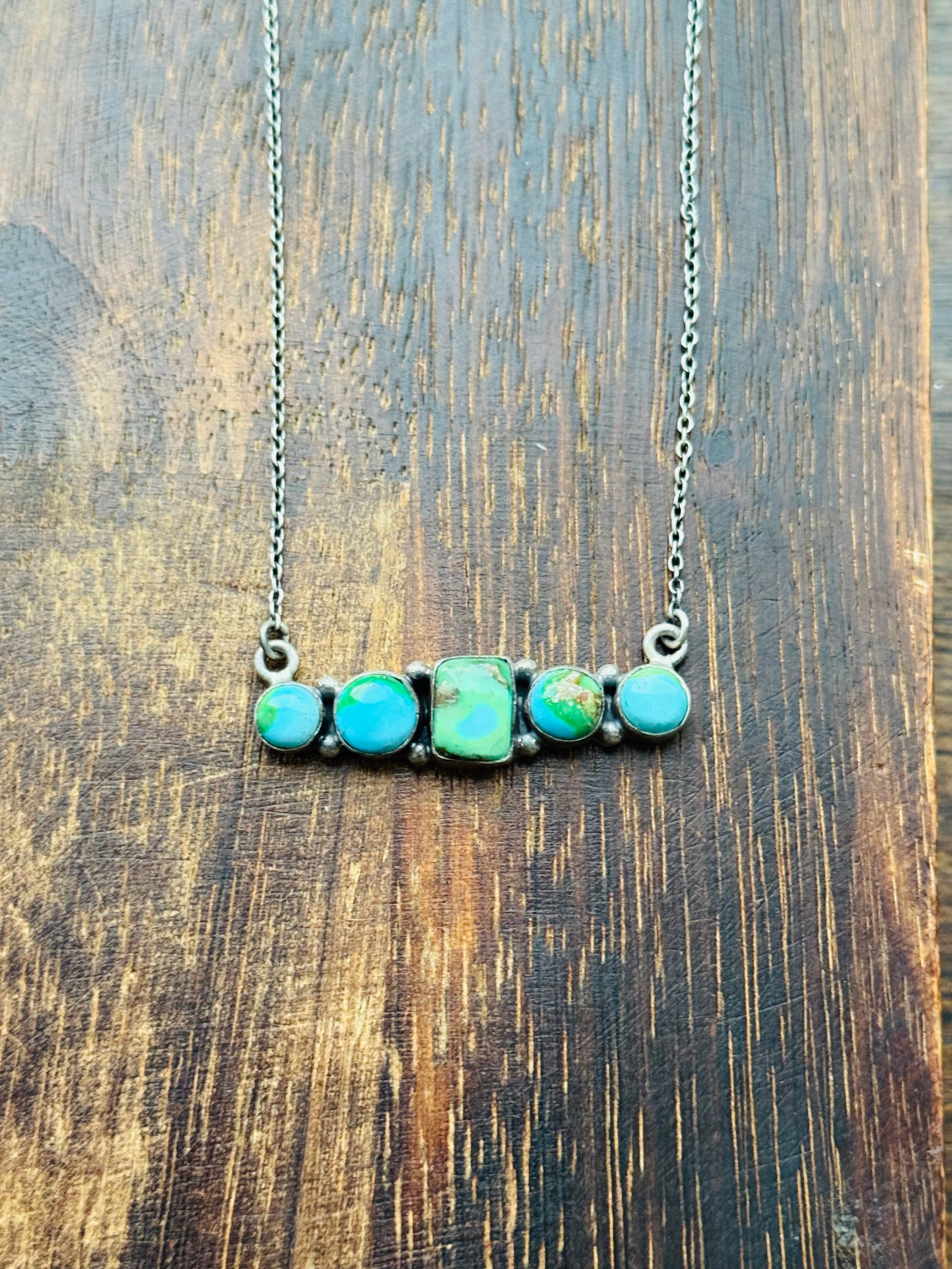 Southwest Handmade Sonoran Mountain Turquoise & Sterling Silver Necklace